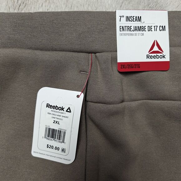 Reebok Credential Knit Shorts 7" Men's 2XL Athletic Gym Drawstring NWT - Picture 2 of 5